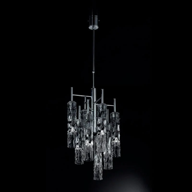 Industrial Iron Chandeliers for Loft - Inspired SpacesBecton Murano Glass 8 Light Suspension Chandeliers - ID 8052 Industrial Iron Chandeliers for Loft - Inspired SpacesBecton Murano Glass 8 Light Suspension Chandeliers - ID 8052
