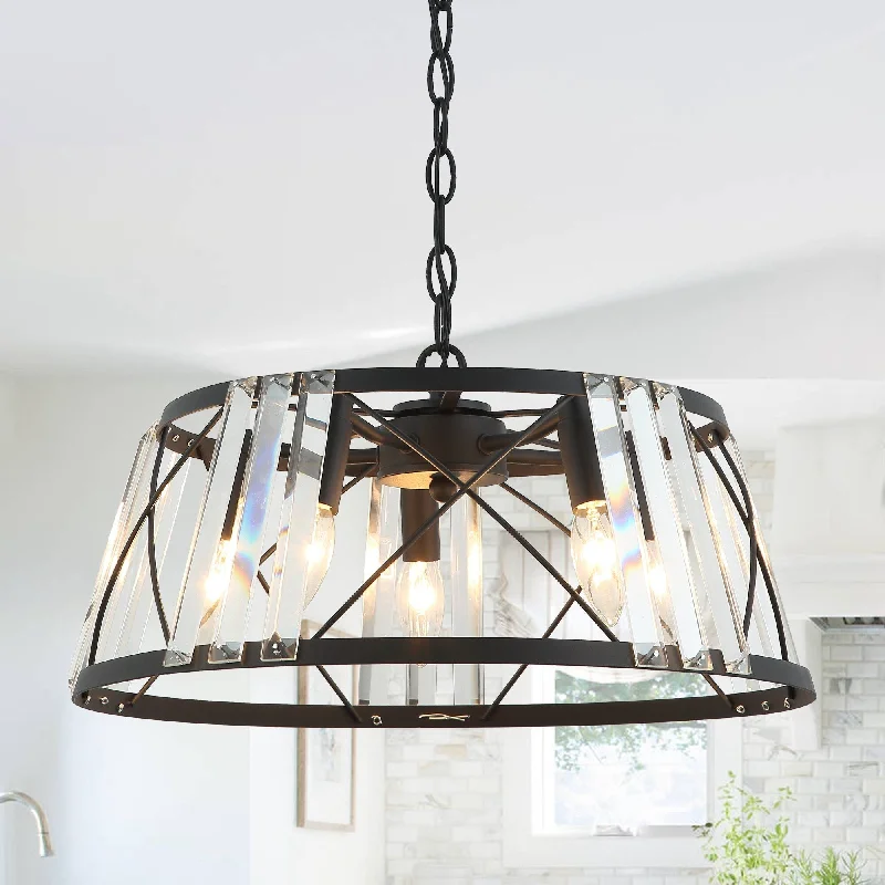 Chandeliers with Adjustable Height for Custom InstallationBlack Modern Crystal 5-Light Chandelier Pendant Light Chandeliers with Adjustable Height for Custom InstallationBlack Modern Crystal 5-Light Chandelier Pendant Light