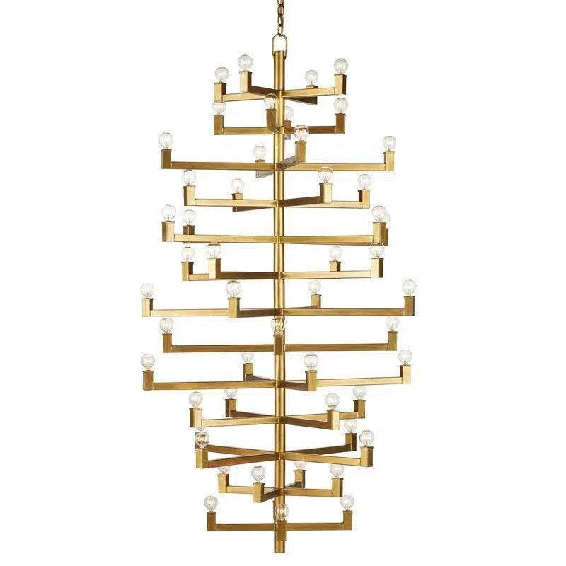 Chandeliers with Colored Glass for a Splash of ColorBrass Andre Grande Chandelier