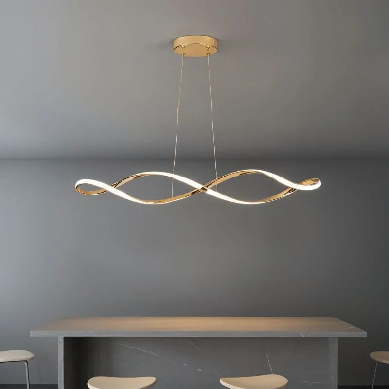 Chandeliers with Metal Frames in Gold FinishCurlicue Chandelier