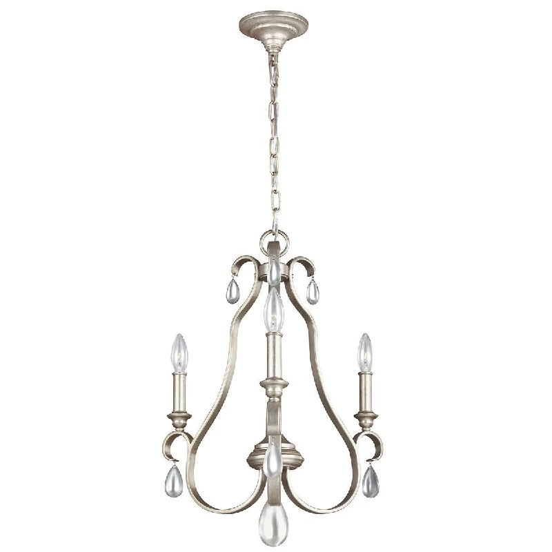 Chandeliers with Adjustable Arms for Directional LightingRipley Gilded Silver Three Light Chandelier - ID 7470 Chandeliers with Adjustable Arms for Directional LightingRipley Gilded Silver Three Light Chandelier - ID 7470