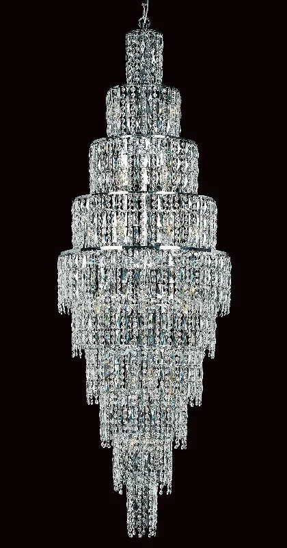 Minimalist Chandeliers for Sleek and Simple InteriorsGrove Ten Tiered 24 Light Cascading Crystal Chandelier In Polished Chrome - ID 8113 Minimalist Chandeliers for Sleek and Simple InteriorsGrove Ten Tiered 24 Light Cascading Crystal Chandelier In Polished Chrome - ID 8113