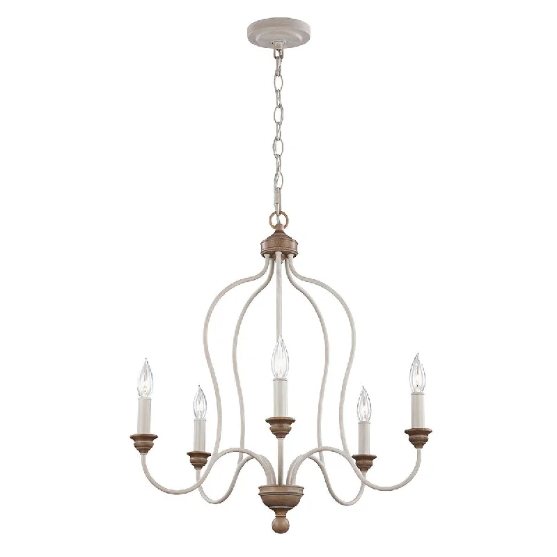 Ceiling - Mounted Chandeliers for Standard CeilingsWorplesdon Chalk Washed/ Beachwood 5 Light Chandelier - ID 7446 Ceiling - Mounted Chandeliers for Standard CeilingsWorplesdon Chalk Washed/ Beachwood 5 Light Chandelier - ID 7446