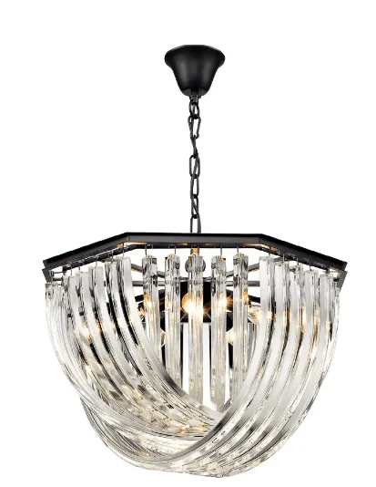 Chandeliers with Metal Frames in Bronze FinishBrent Intertwining Clear Crystals Chandelier - ID 8468 Chandeliers with Metal Frames in Bronze FinishBrent Intertwining Clear Crystals Chandelier - ID 8468