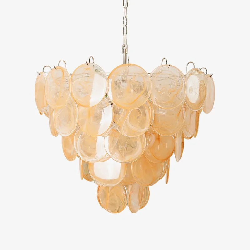 Chandeliers with Adjustable Arms for Directional LightingOrange Murano Disc Chandelier Chandeliers with Adjustable Arms for Directional LightingOrange Murano Disc Chandelier