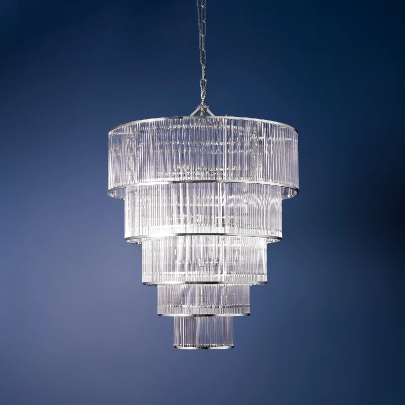 Chandeliers with Murano Glass for a High - End Artistic TouchRodaximus chandelier in nickel and glass