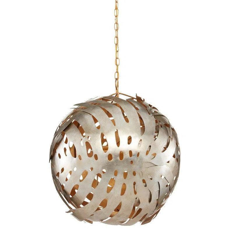 Chandeliers with Adjustable Arms for Directional LightingSilver Leaf Gold Leaf Elder Orb Chandelier