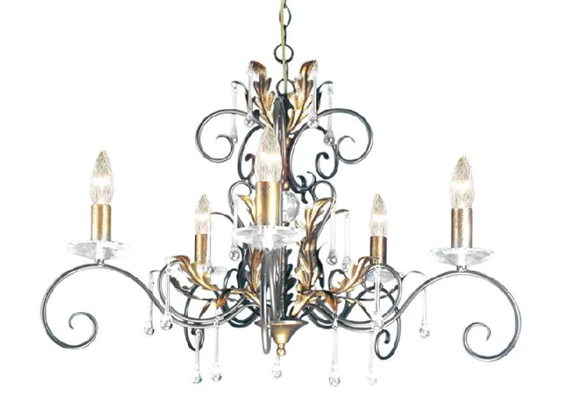 Rustic Wood Chandeliers for Country - Style HousesStanton Bronze/Gold 5 Arm Chandelier - ID7603 Rustic Wood Chandeliers for Country - Style HousesStanton Bronze/Gold 5 Arm Chandelier - ID7603