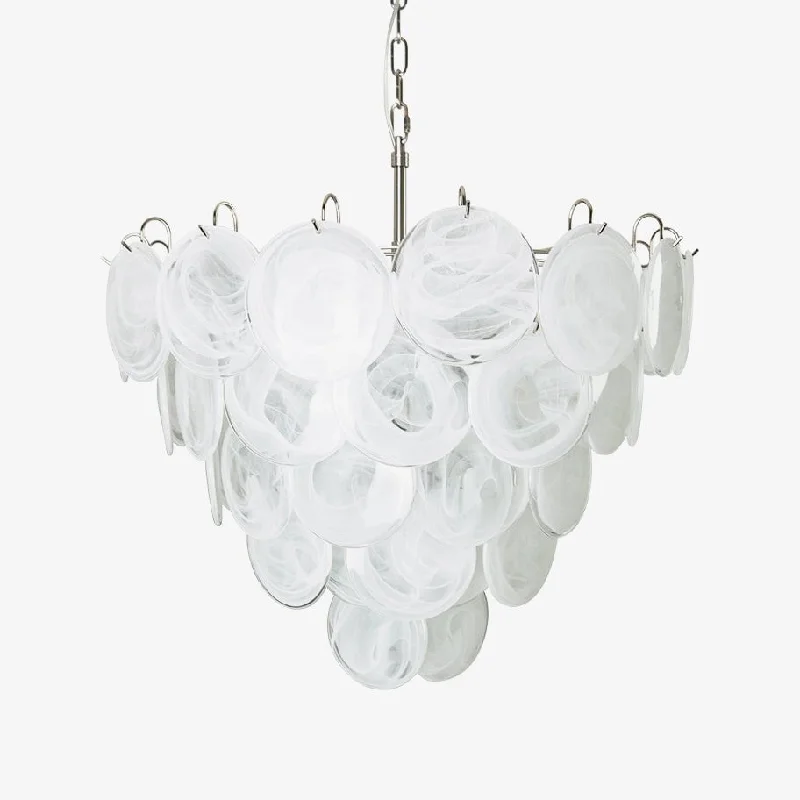 Mini Chandeliers for Adding Charm to Small SpacesWhite Murano Disc Chandelier