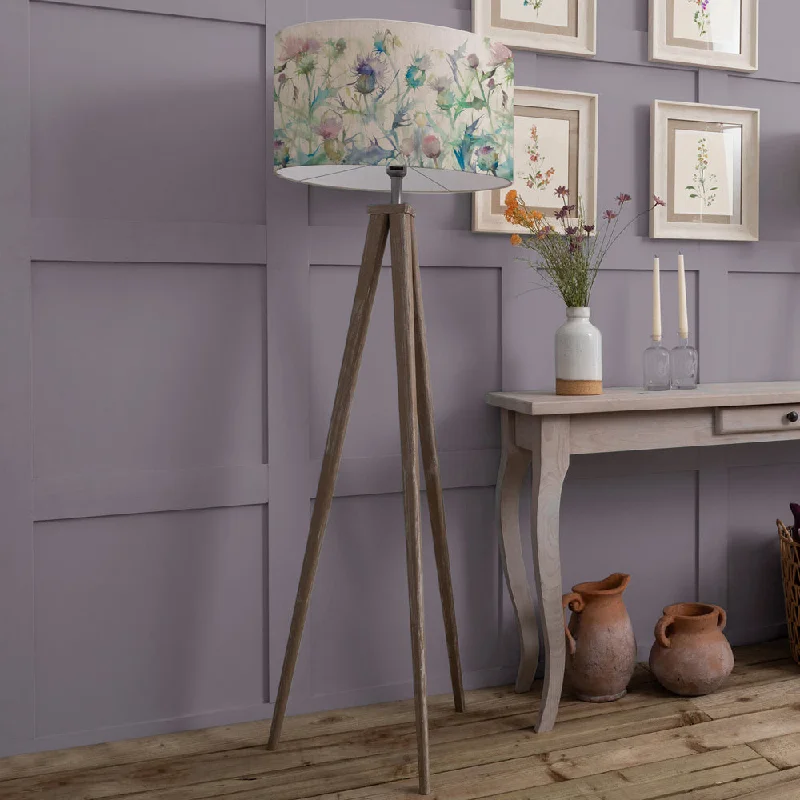 Modern Minimalist Floor Lamp for Contemporary Living RoomsCirsium Eva & Aratus Complete Floor Lamp Grey/Damson