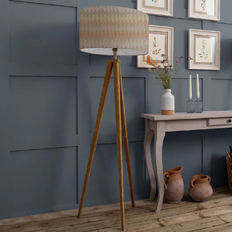 Bohemian Inspired Floor Lamp for Eclectic Home DecorMesa Eva & Aratus Complete Floor Lamp Nut/Sand