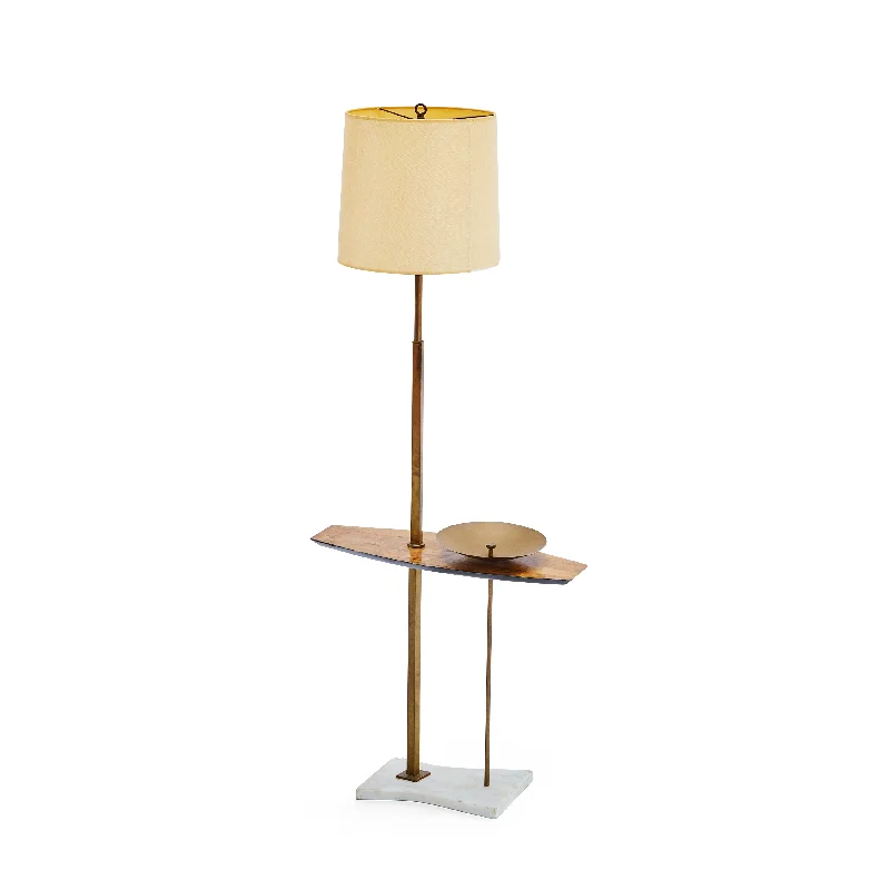  Way Switch Floor Lamp for Multiple Light Intensity LevelsWood & Brass Floor Lamp & Ashtray Side Table