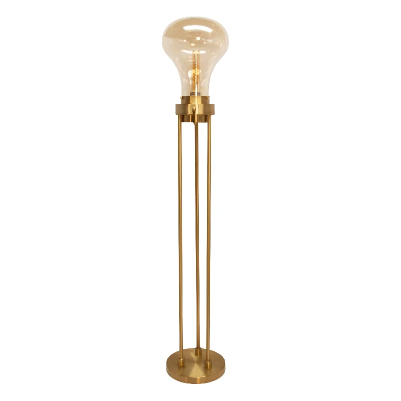 Way Switch Floor Lamp for Multiple Light Intensity LevelsGlass 55" Light Bulb Floor Lamp, Gold Kd