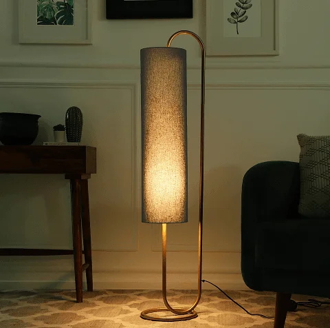 Rustic Farmhouse Style Floor Lamp for Cozy BedroomsGraceful Grey & GoldCurve Plant Stand Rustic Farmhouse Style Floor Lamp for Cozy BedroomsGraceful Grey & GoldCurve Plant Stand