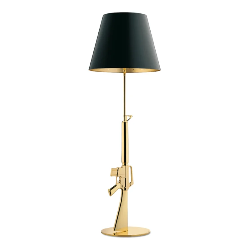 Marble Base Floor Lamp for a Touch of LuxuryGuns - Lounge Gun Floor Lamp - 18K Gold