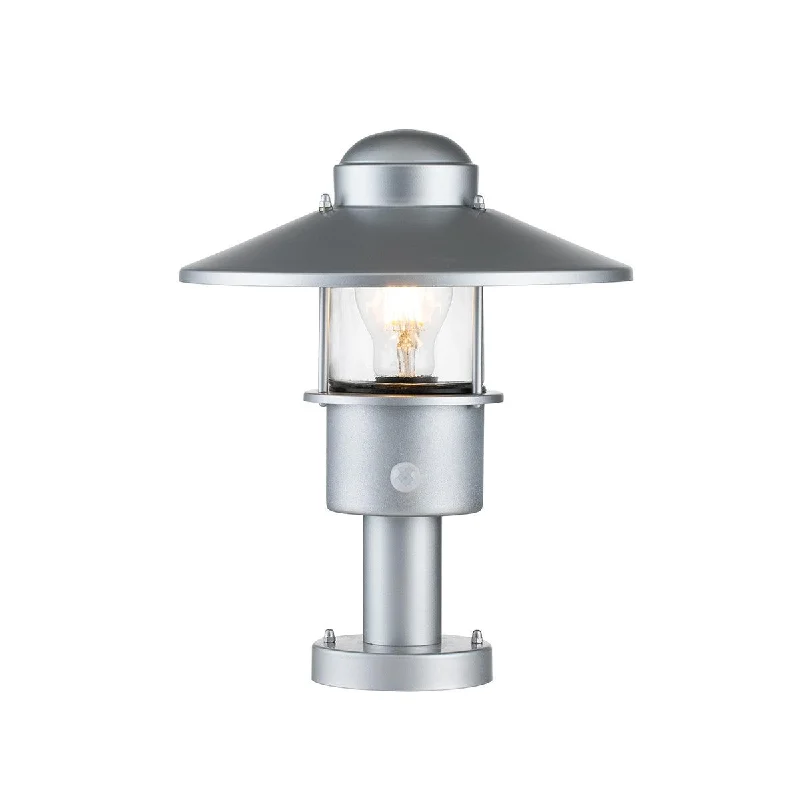 Industrial Style Floor Lamp with Exposed Bulbs for Loft ApartmentsKlampenborg 1 Light Silver Outdoor Pedestal - PIR Sensor Industrial Style Floor Lamp with Exposed Bulbs for Loft ApartmentsKlampenborg 1 Light Silver Outdoor Pedestal - PIR Sensor