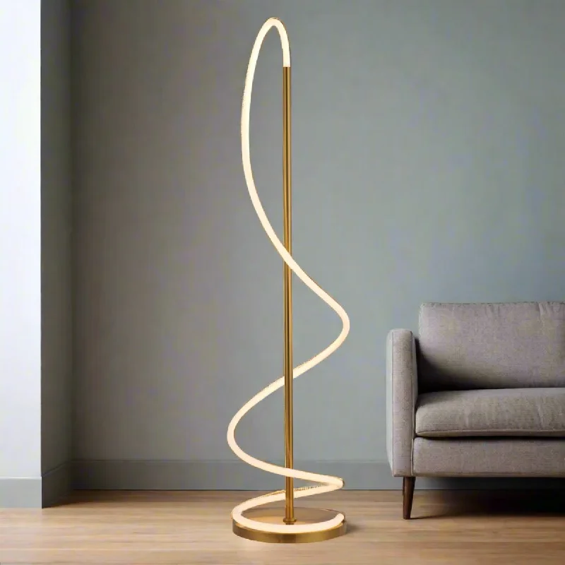 Industrial Style Floor Lamp with Exposed Bulbs for Loft ApartmentsKennedy Elegant Metal Floor Lamp – Gold, 1400mm High, PL0168