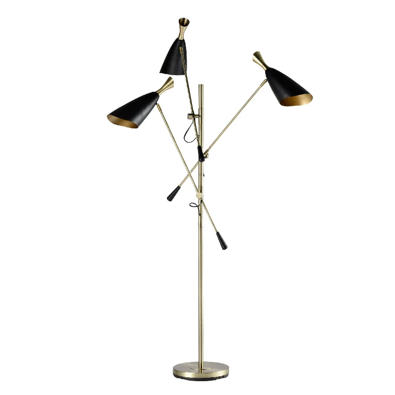 Adjustable Height Floor Lamp for Versatile Lighting NeedsMetal 77" 3-light Floor Lamp, Gold/black Kd Adjustable Height Floor Lamp for Versatile Lighting NeedsMetal 77" 3-light Floor Lamp, Gold/black Kd
