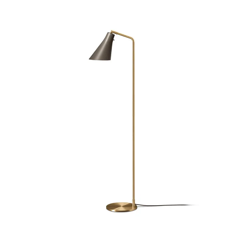 Wood Floor Lamp with Natural Grain for a Warm and Organic FeelMiller Floor Lamp - Umbra Grey/Brass