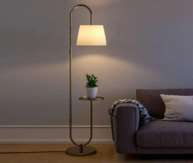 Wood Floor Lamp with Natural Grain for a Warm and Organic FeelMODERN METAL CURVED FLOOR LAMP Wood Floor Lamp with Natural Grain for a Warm and Organic FeelMODERN METAL CURVED FLOOR LAMP