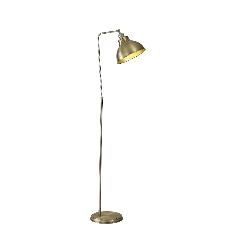 Rustic Farmhouse Style Floor Lamp for Cozy BedroomsNelson Lighting NL85429 Corfu 1 Light Floor Lamp Antique Brass Satin Nickel