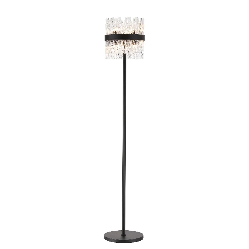 Victorian Style Floor Lamp for Traditional and Elegant InteriorsNelson Lighting NL9514BL/CL9 Kaffer 8 Light Floor Lamp Satin Black Clear Victorian Style Floor Lamp for Traditional and Elegant InteriorsNelson Lighting NL9514BL/CL9 Kaffer 8 Light Floor Lamp Satin Black Clear