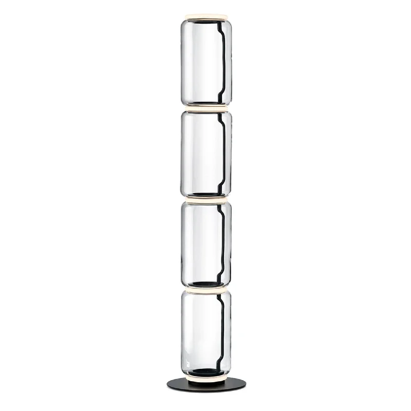 Wood Floor Lamp with Natural Grain for a Warm and Organic FeelNoctambule Floor Lamp - 4 Low Cylinders