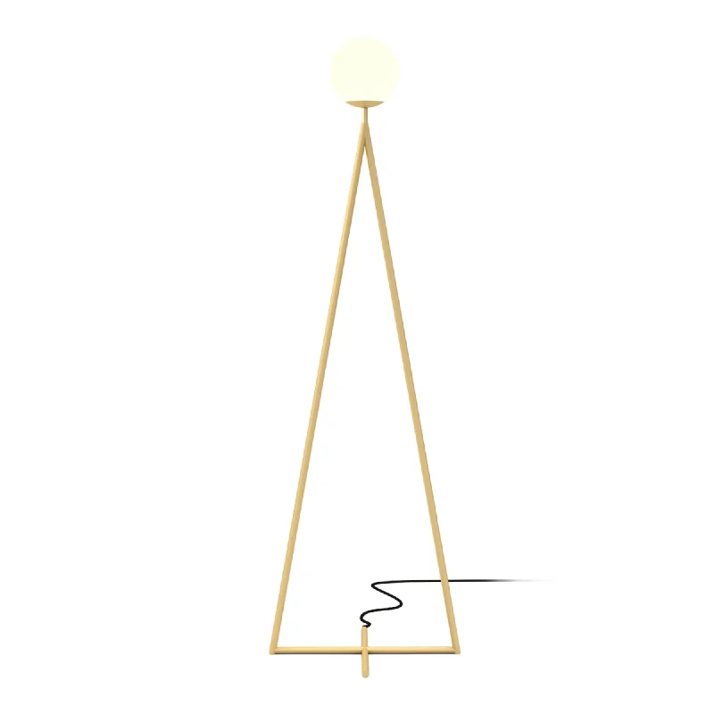 Rustic Farmhouse Style Floor Lamp for Cozy BedroomsOne Globe Cross Base Floor Lamp - Brass