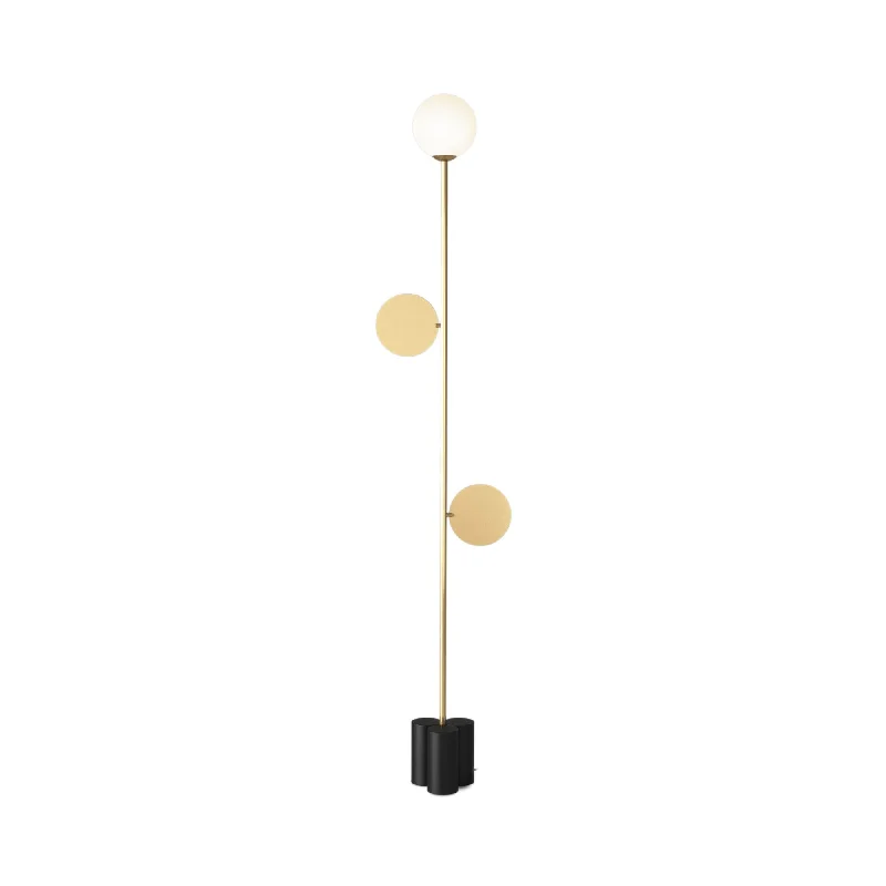 USB Charging Port Floor Lamp for Convenient Device ChargingPlates Floor Lamp - Black/Brass