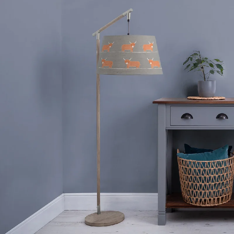 Smart Floor Lamp with Voice Control and Bluetooth ConnectivityDougal Quintus Taper & Quintus Complete Floor Lamp Grey/Granite