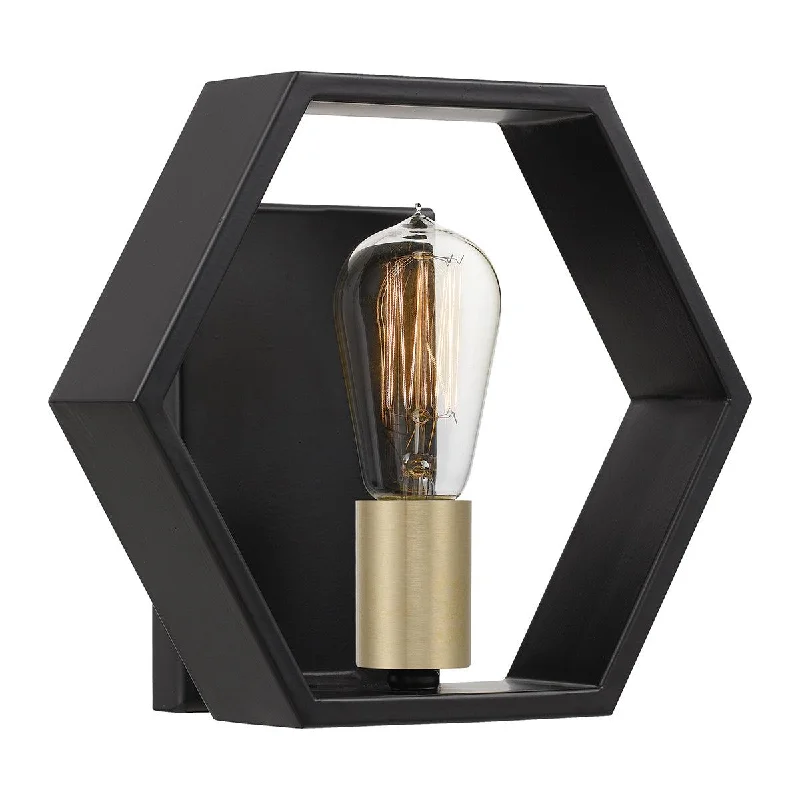 USB Charging Port Floor Lamp for Convenient Device ChargingQuoizel Bismarck 1 Light Black Wall Light