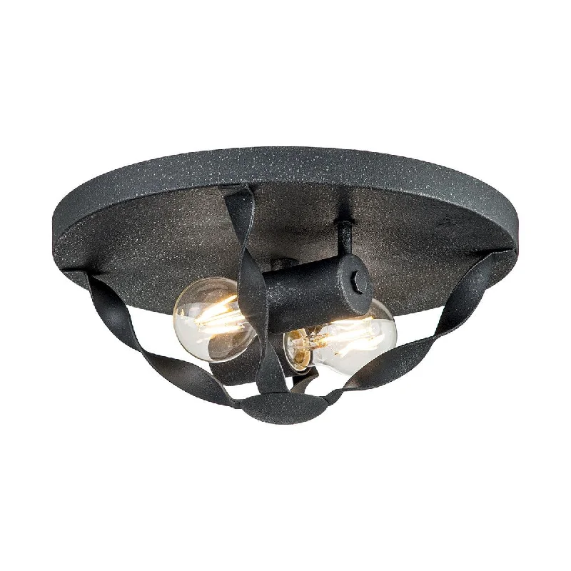 Glass Floor Lamp with Frosted Shades for Soft Diffused LightQuoizel Bradbury 2 Light Grey Flush Ceiling Mount