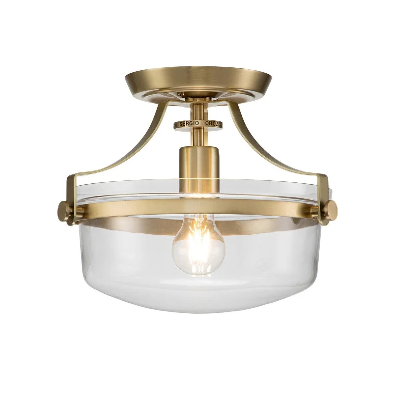Dimmable Floor Lamp for Adjustable Lighting AmbianceQuoizel Penn Station Brushed Brass Semi Flush - Glass Shade Dimmable Floor Lamp for Adjustable Lighting AmbianceQuoizel Penn Station Brushed Brass Semi Flush - Glass Shade