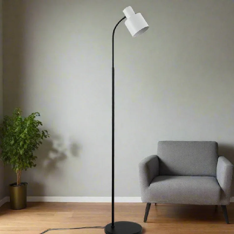 Bohemian Inspired Floor Lamp for Eclectic Home DecorEmma Modern Metal Floor Lamp - Black and White, 1450mm High, PL0132