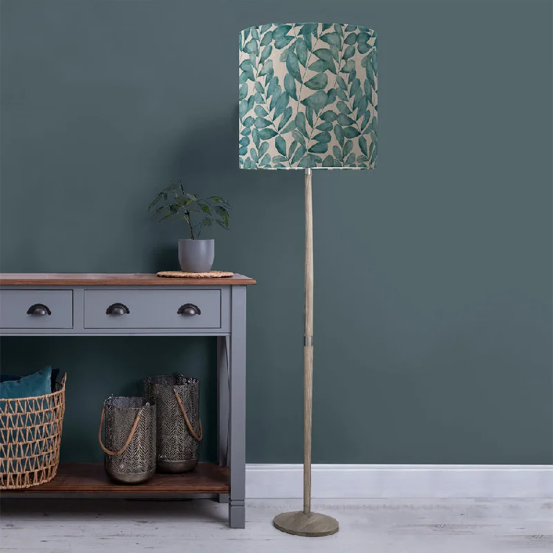 Rustic Farmhouse Style Floor Lamp for Cozy BedroomsRowan Anna & Solensis Complete Floor Lamp Grey/Aqua