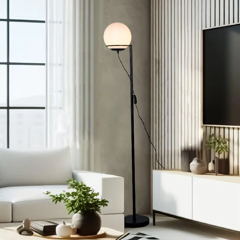 Industrial Style Floor Lamp with Exposed Bulbs for Loft ApartmentsBrianna Orb Floor Lamp - Opal or Smoky Glass Shade, 1470mm High, PL0290