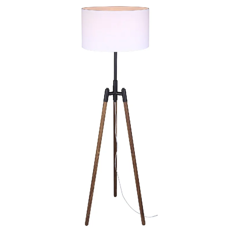 Adjustable Height Floor Lamp for Versatile Lighting NeedsSull 1 Light Floor Lamp with Matte Black and Faux Woodgrain Finish and White Shade Adjustable Height Floor Lamp for Versatile Lighting NeedsSull 1 Light Floor Lamp with Matte Black and Faux Woodgrain Finish and White Shade