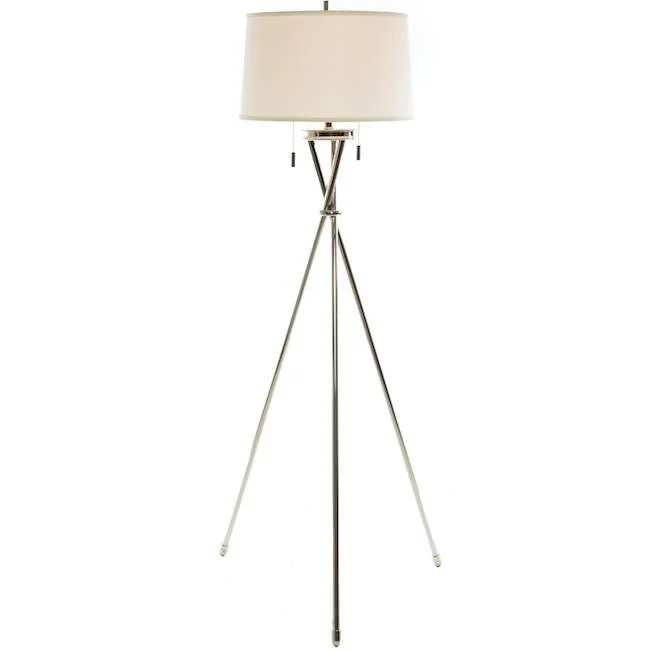 Wood Floor Lamp with Natural Grain for a Warm and Organic FeelTripod Chrome Floor Lamp Wood Floor Lamp with Natural Grain for a Warm and Organic FeelTripod Chrome Floor Lamp