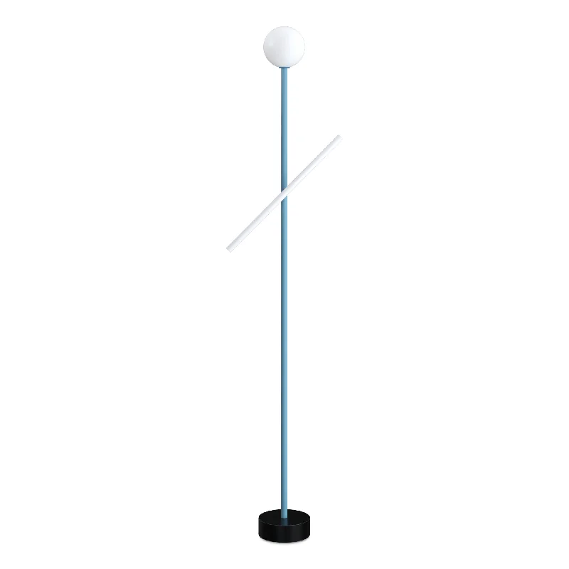 Industrial Style Floor Lamp with Exposed Bulbs for Loft ApartmentsTube And Globe F01 Floor Lamp - Black/White/Blue Industrial Style Floor Lamp with Exposed Bulbs for Loft ApartmentsTube And Globe F01 Floor Lamp - Black/White/Blue