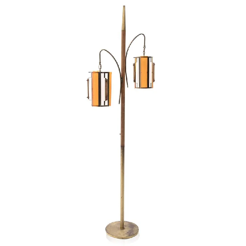 Fabric Floor Lamp with a Linen Shade for a Relaxed AestheticWalnut Brass Floor Lamp with Hanging Cylinder Lanterns Fabric Floor Lamp with a Linen Shade for a Relaxed AestheticWalnut Brass Floor Lamp with Hanging Cylinder Lanterns