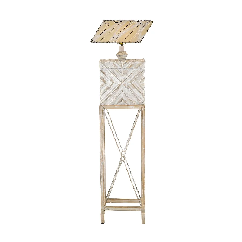 Industrial Style Floor Lamp with Exposed Bulbs for Loft ApartmentsWhite and Tan Chevron Floor Lamp