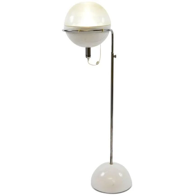 Bohemian Inspired Floor Lamp for Eclectic Home DecorVintage White Globe Floor Lamp w White Dome Base Bohemian Inspired Floor Lamp for Eclectic Home DecorVintage White Globe Floor Lamp w White Dome Base
