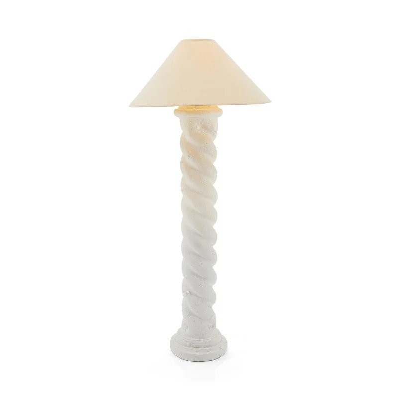 Dimmable Floor Lamp for Adjustable Lighting AmbianceWhite Plaster Spiral Column Floor Lamp Dimmable Floor Lamp for Adjustable Lighting AmbianceWhite Plaster Spiral Column Floor Lamp