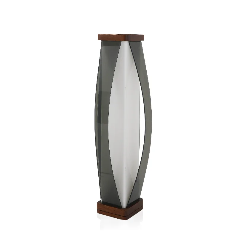 Way Switch Floor Lamp for Multiple Light Intensity LevelsWhite Rectangle Floor Lamp with Wood Trim Way Switch Floor Lamp for Multiple Light Intensity LevelsWhite Rectangle Floor Lamp with Wood Trim