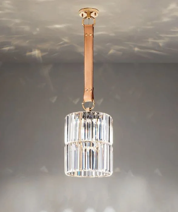 Art Deco Ceiling Lights with Geometric Patterns and Metallic Finishes28 Cm Glass Prism Ceiling Pendant With Custom Options & Leather Strap Art Deco Ceiling Lights with Geometric Patterns and Metallic Finishes28 Cm Glass Prism Ceiling Pendant With Custom Options & Leather Strap