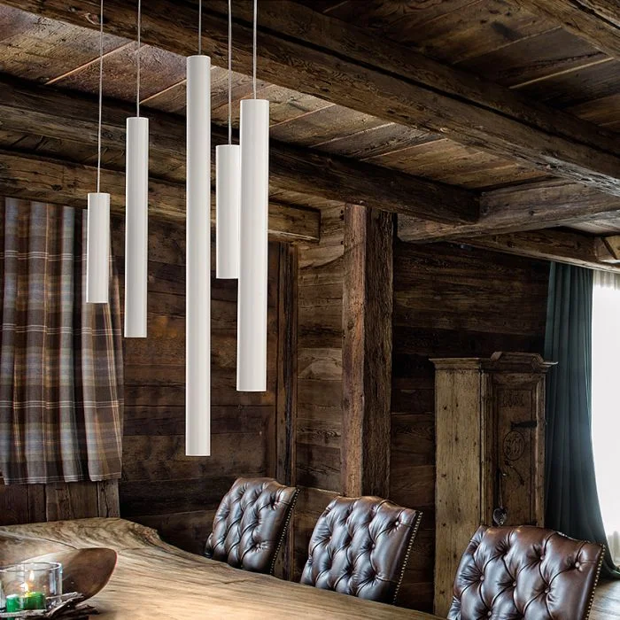 Rustic Ceiling Lights with Reclaimed Wood and Distressed FinishesA-Tube White Modular Composition From Lodes Rustic Ceiling Lights with Reclaimed Wood and Distressed FinishesA-Tube White Modular Composition From Lodes