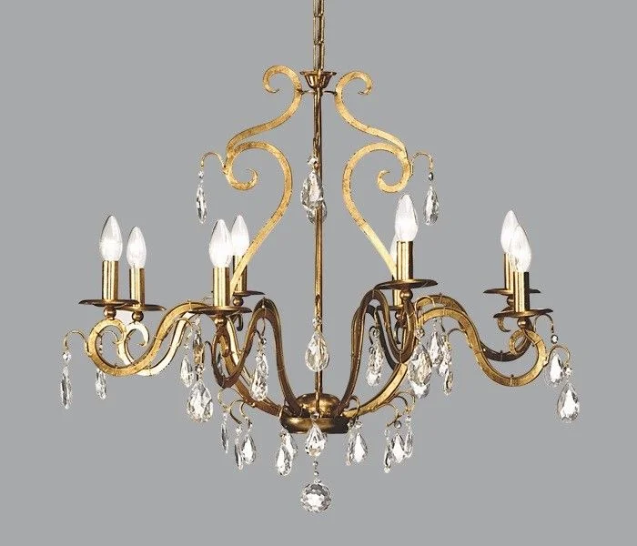 Contemporary Ceiling Lights with Unique, Abstract ShapesClassic Gold Metal Suspended Ceing Light With Crystals