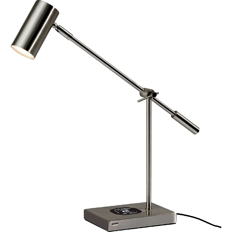 metal table lamps with a matte black finish for a sleek appearanceColombes Wireless Charge Desk Lamp Brushed Steel metal table lamps with a matte black finish for a sleek appearanceColombes Wireless Charge Desk Lamp Brushed Steel