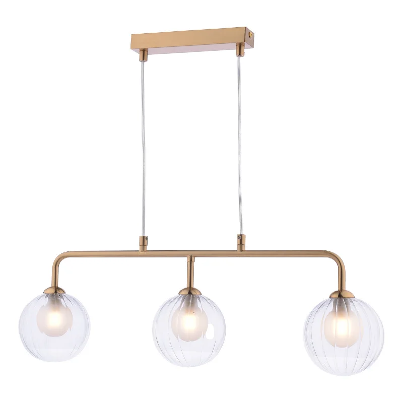 Japanese - Inspired Ceiling Lights with Shoji - Screen - like DiffusersDar Feya 3 Light Bar Pendant Antique Bronze & Clear/Opal Glass Japanese - Inspired Ceiling Lights with Shoji - Screen - like DiffusersDar Feya 3 Light Bar Pendant Antique Bronze & Clear/Opal Glass