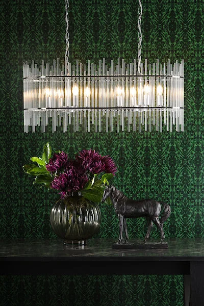 Crystal Ceiling Lights with High - Quality Swarovski CrystalsDar Finola 8 Light Bar Pendant Chrome & Clear Crystal Ceiling Lights with High - Quality Swarovski CrystalsDar Finola 8 Light Bar Pendant Chrome & Clear